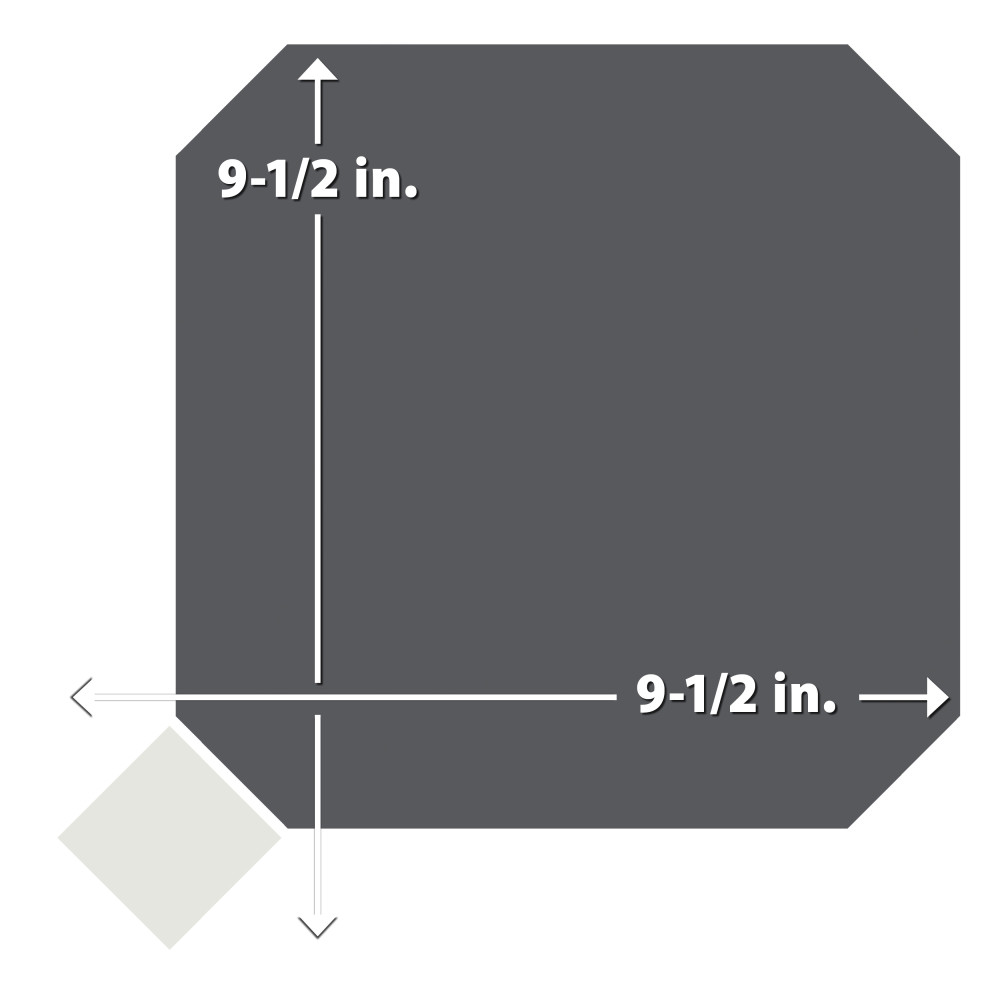 Vaudeville Octagon Antracita with Taco Nacar 7-7/8 in. x 7-7/8 in. Porcelain Floor and Wall Tile