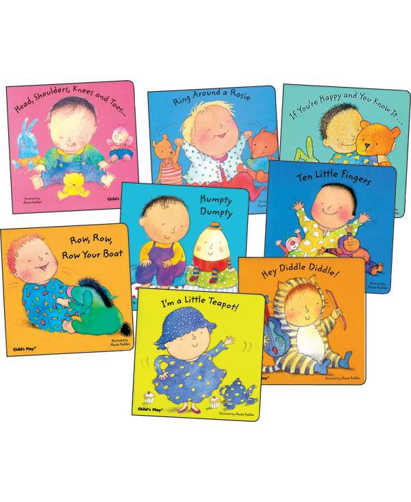 Nursery Rhyme Board Books, Set of 8 with CD