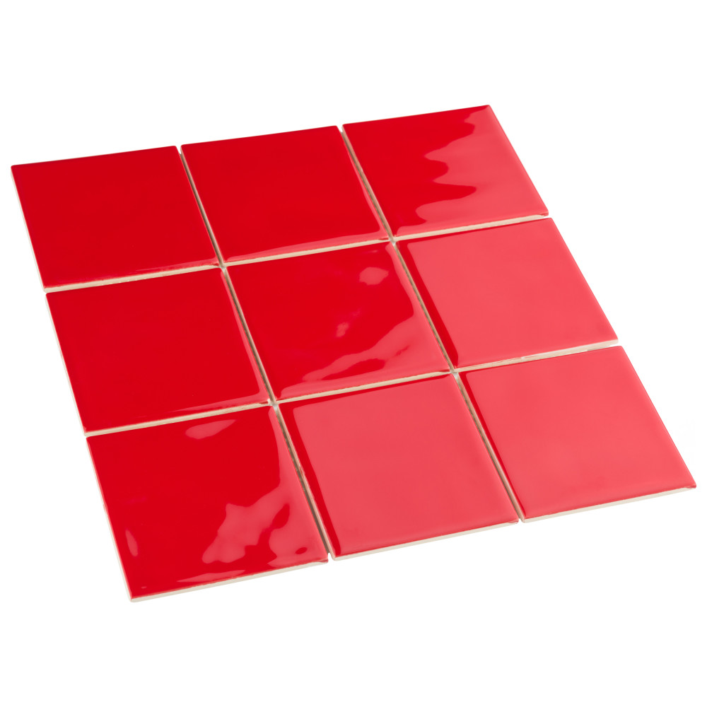 Sample – Twist Square Red Cherry Ceramic Mosaic Tile Sample – Twist Square Red Cherry Ceramic Mosaic Tile