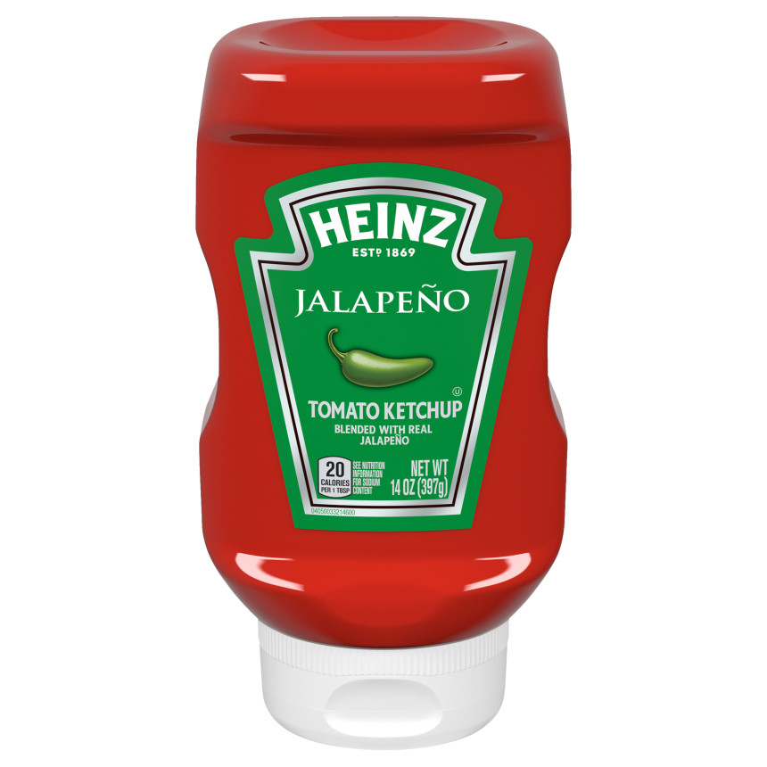  Heinz Jalapeno Tomato Ketchup Blended with Real Jalapeno, 14 oz Bottle 