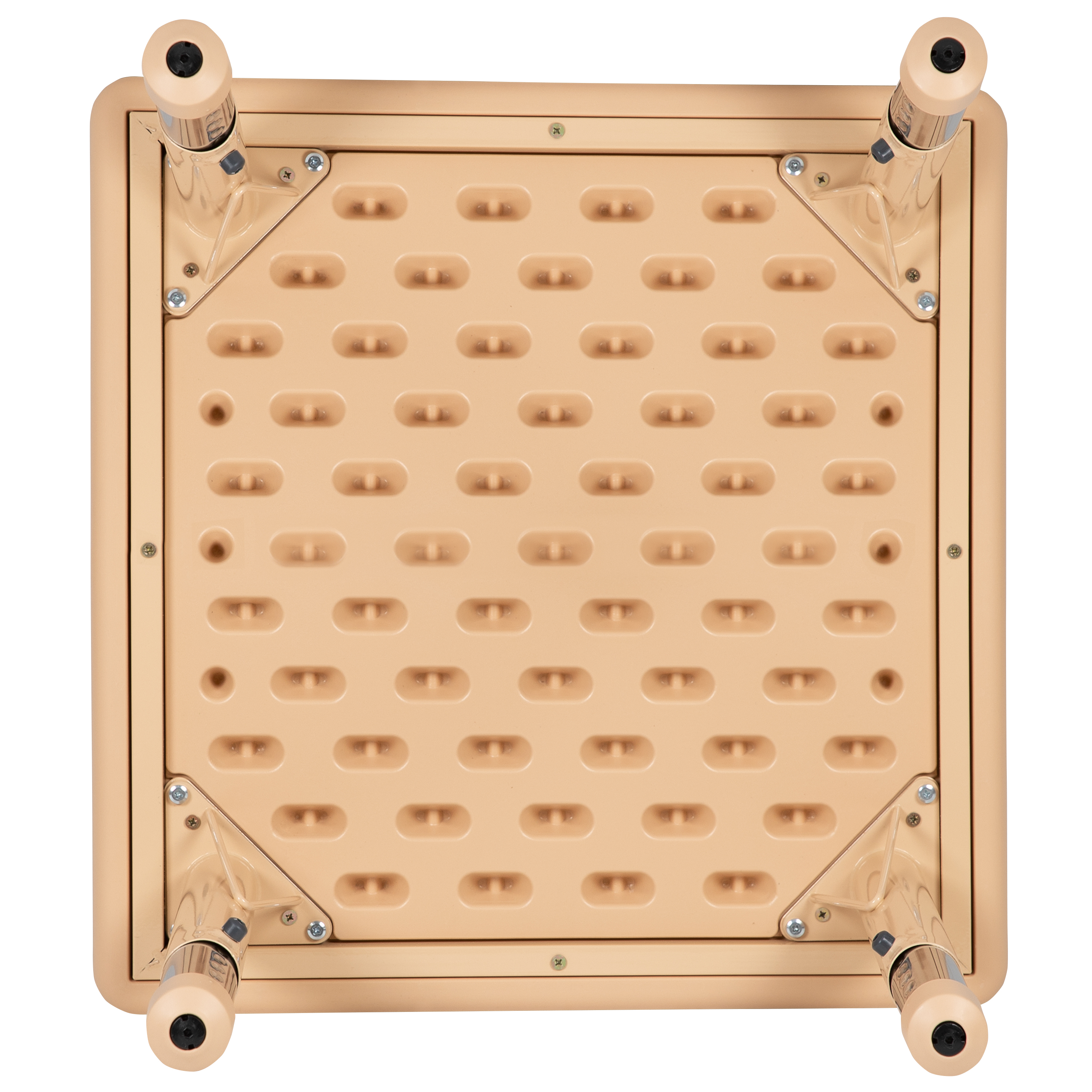 24" Square Natural Plastic Height Adjustable Activity Table - School Table for 4 - Picture 22 of 28
