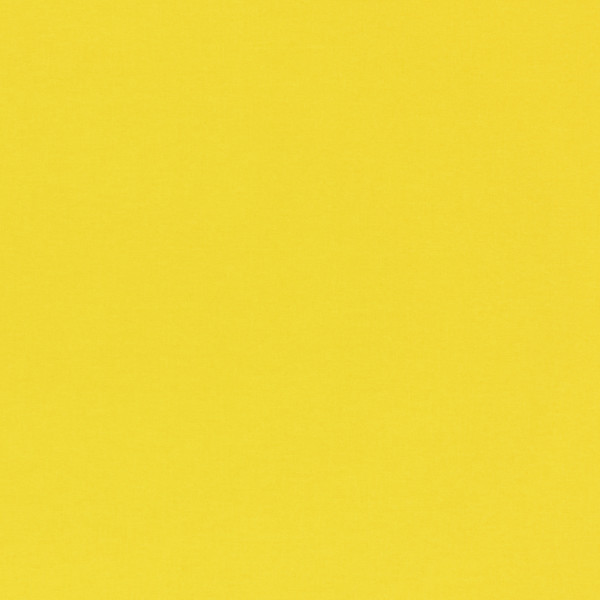 Square plain fabric sample in sunshine yellow.
