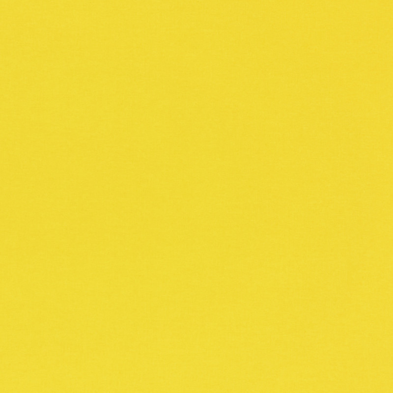 Square plain fabric sample in sunshine yellow.