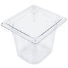 Sixth-size 6-inch-deep Super Pan® clear low-temperature plastic pan