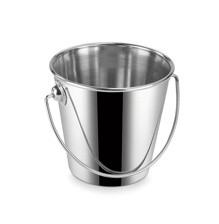 Mini seau en acier inoxydable de 9 cm en finition miroir et satinée
