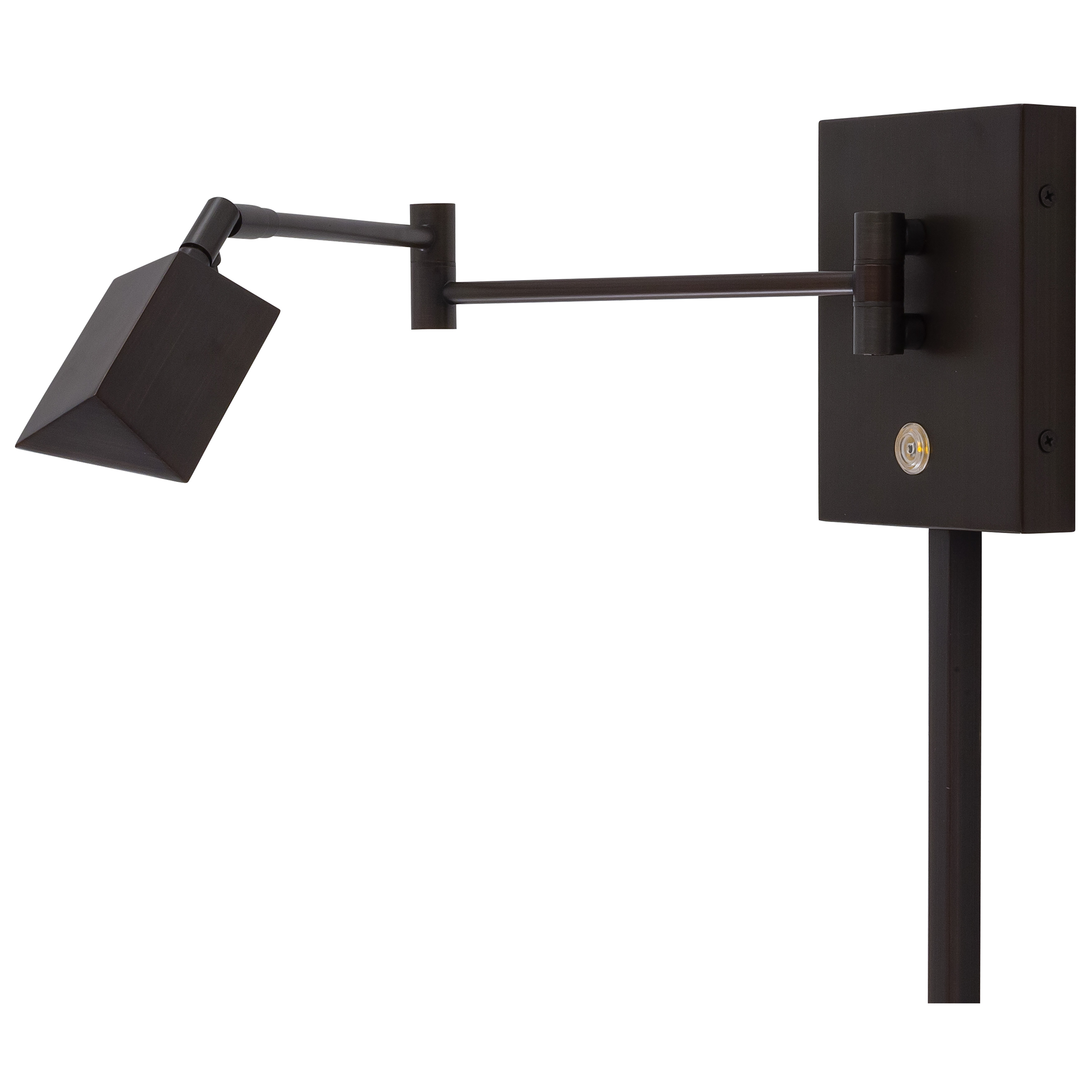 This LED pharmacy wall lamp combines timeless design with modern efficiency. The adjustable swing arm provides flexible task lighting, while the copper bronze patina finish adds warmth and character to any reading space. - alternate view