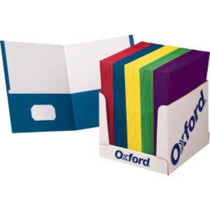 2-Pocket Portfolio Paper, Assorted Colors, Pack of 100
