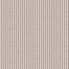 Narrow vertical striped wallpaper fills the frame, alternating thin brown dashed and white bands; repeating pattern covers a flat surface under even, neutral lighting.