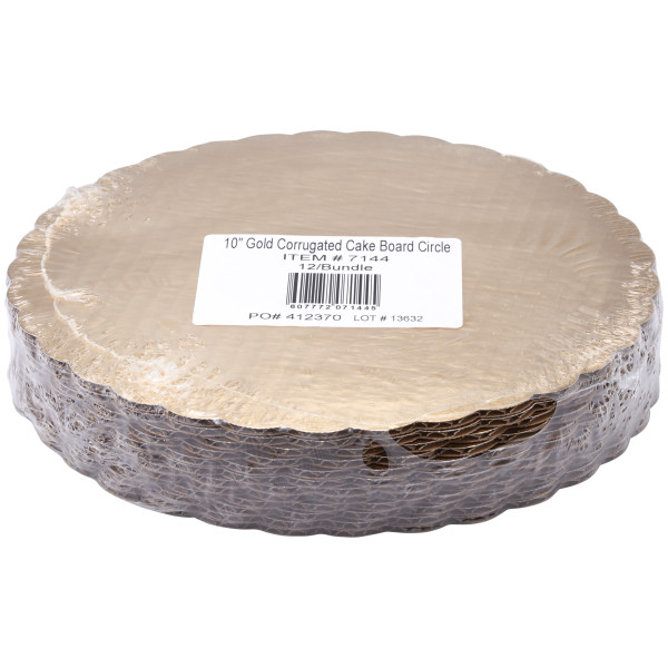 10" Round Gold Cake Board