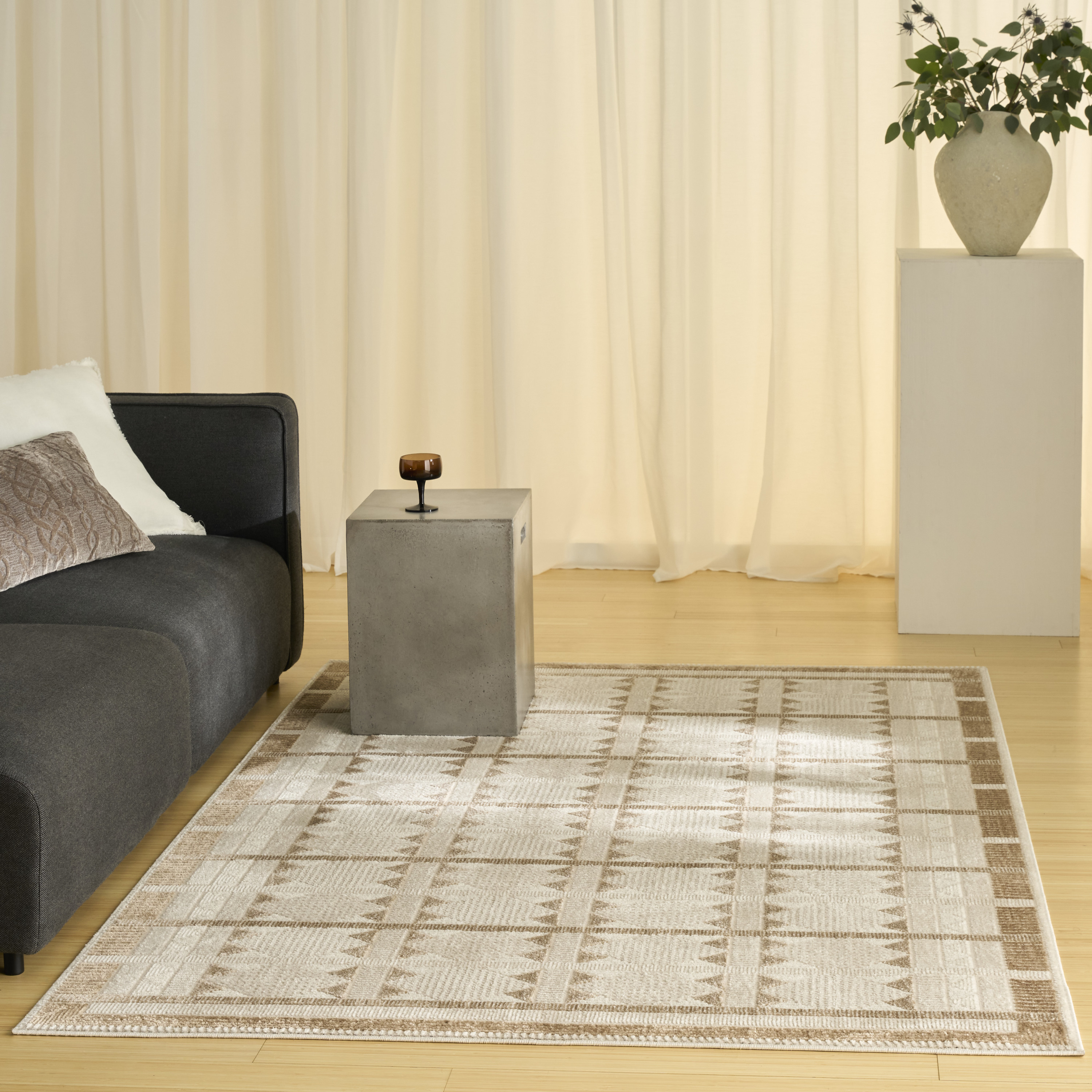 Nourison Nordic 5' x 7' Taupe Modern Indoor Rug