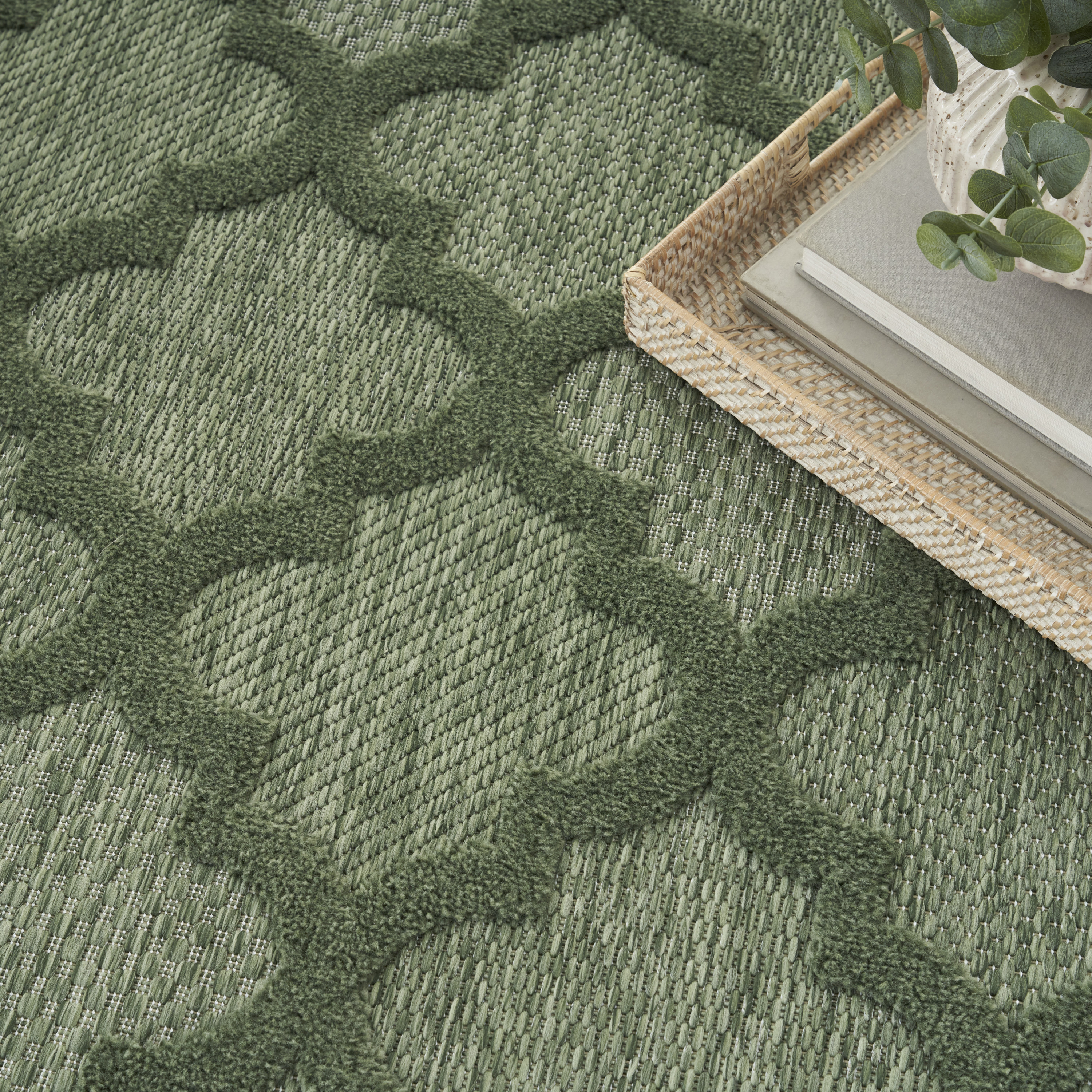 Nourison Easy Care 10' x 14' Green Modern Rug