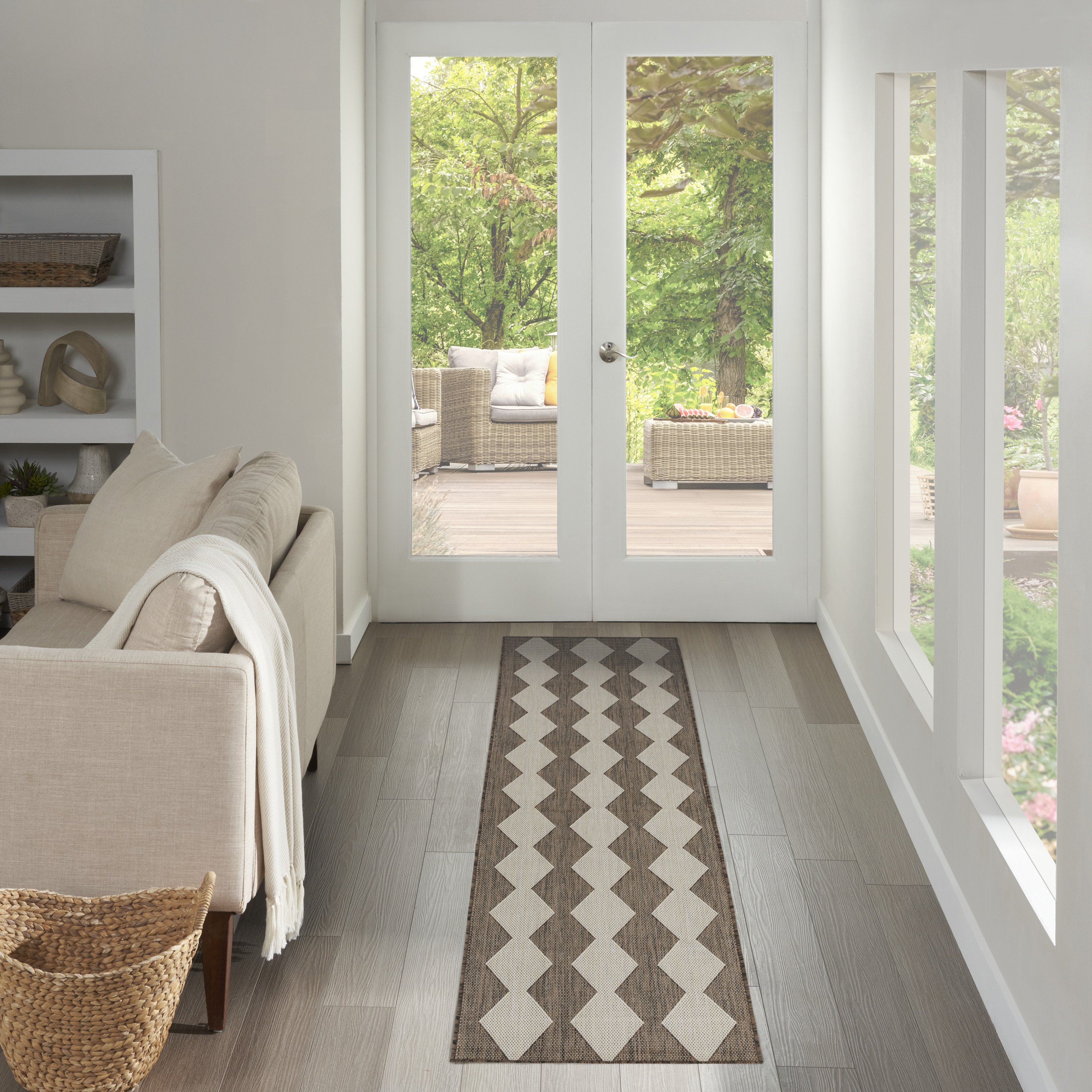Nourison Positano 2' x 6' Natural Modern Rug
