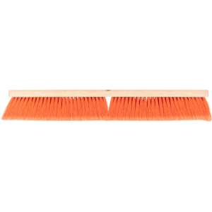 Carlisle, Flo-Pac, 24in, Flagged Bristle Hardwood Push Broom Head, Polypropylene Bristles, Orange
