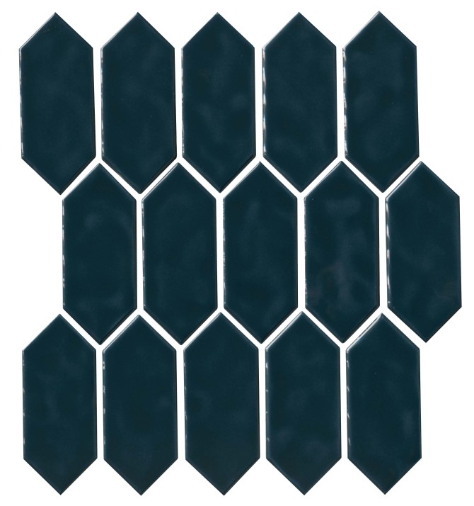 Artezen Deep Blue 2×5 Picket Mosaic Glossy