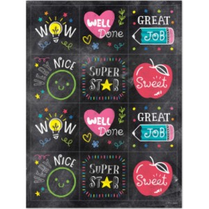 Chalk It Up! Colorful Chalk Reward Stickers, Pack of 60
