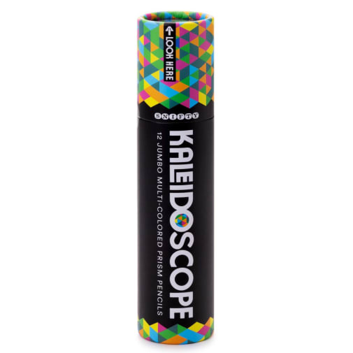 Kaleidoscope Multi-Colored Pencil Tube (Set of 12 Prism Pencils)