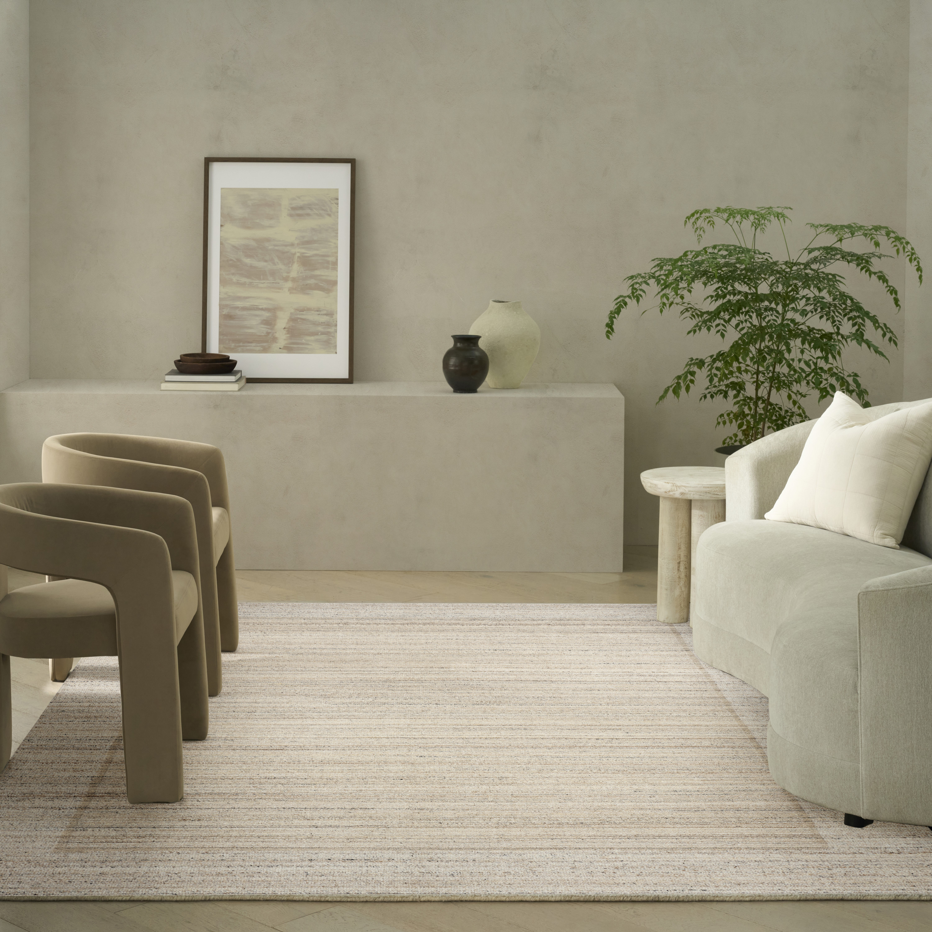 Calvin Klein CK082 Ridge 8'6" x 11'6" Ivory Farmhouse Indoor Rug