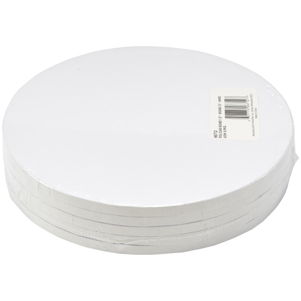 12" Round White Foil Cake Board
