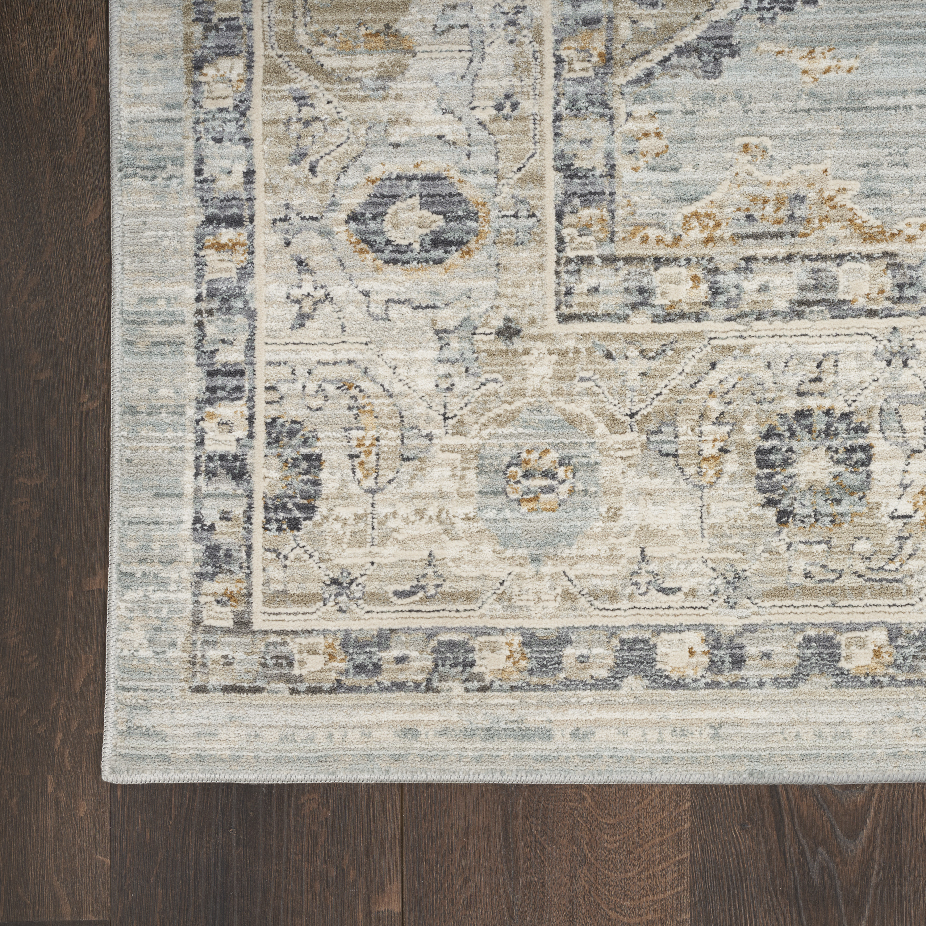 Nourison Lynx 2'3" x 10' Light Blue Vintage Indoor Rug