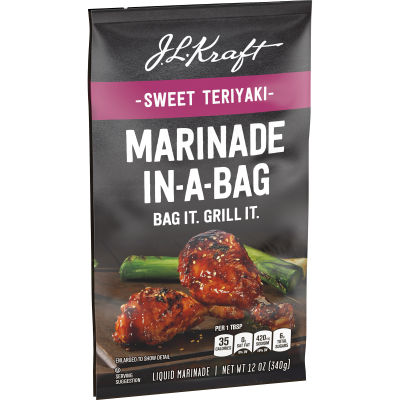 J.L. Kraft Marinade In-A-Bag Sweet Teriyaki Liquid Marinade, 12 oz Bag