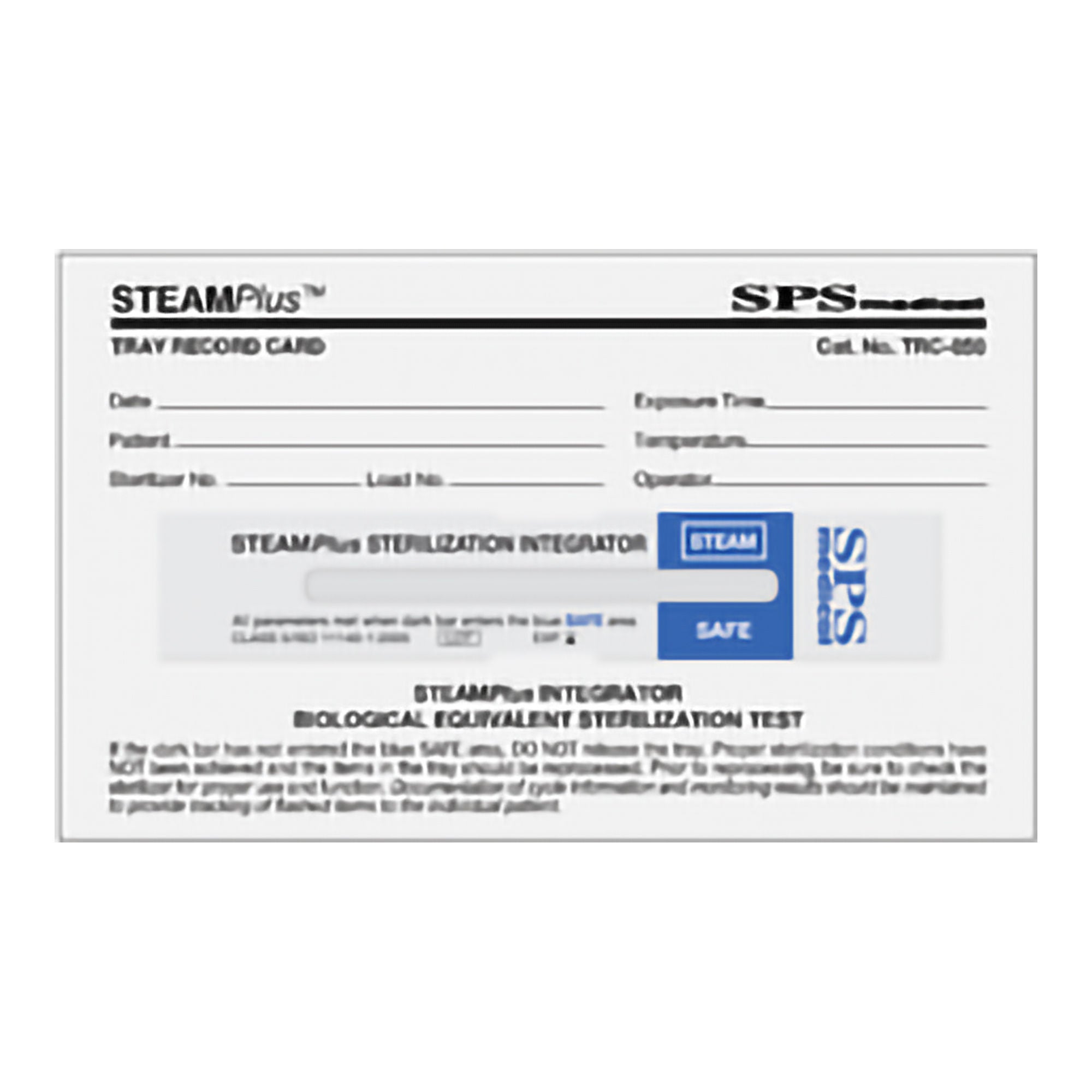 SPS Medical Supply RECORD CARD, TRAY INTEG STM +(50/BX)