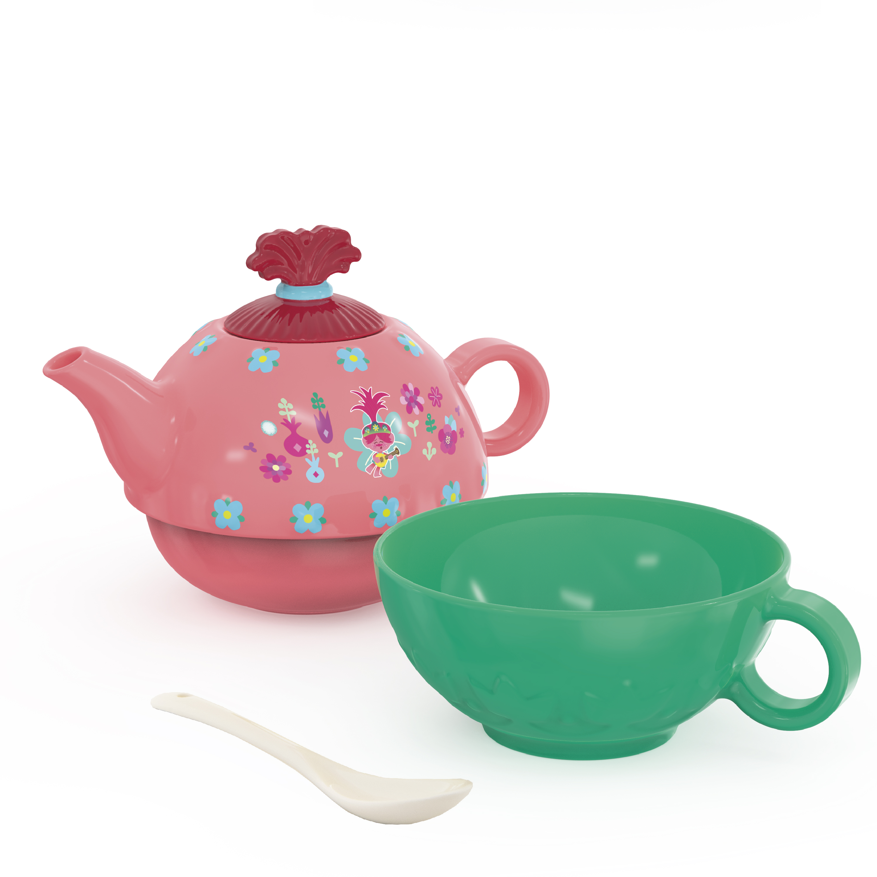 Trolls 2 Movie Sculpted Ceramic Tea Set, Be Free!, 4-piece set slideshow image 5 Trolls 2 Movie Sculpted Ceramic Tea Set, Be Free!, 4-piece set slideshow image 5