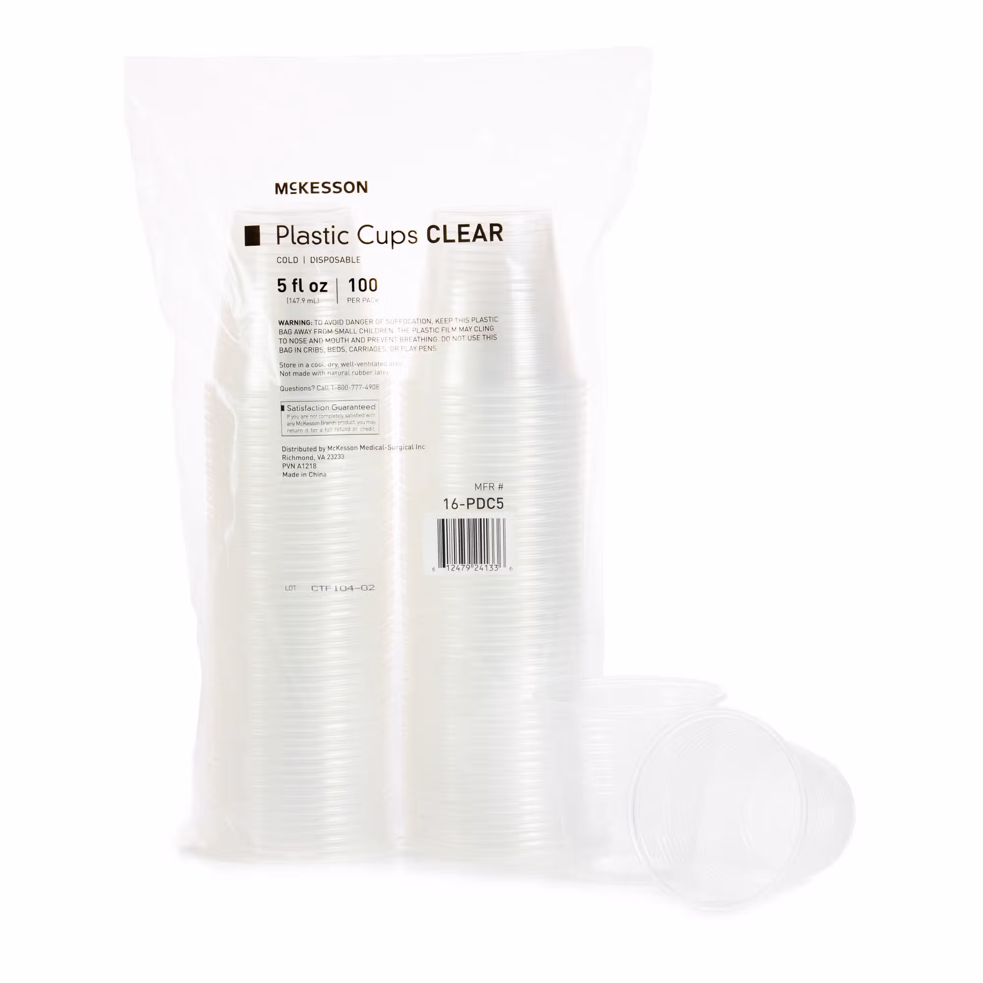 McKesson Polypropylene Drinking Cups, 5 oz, Clear
