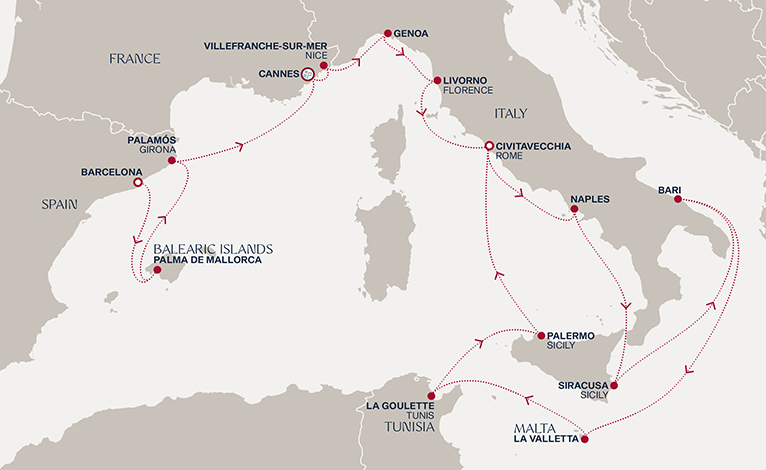 Itinerary map