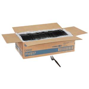 Dixie, Heavy-weight Polystyrene Disposable Plastic Forks,  Black