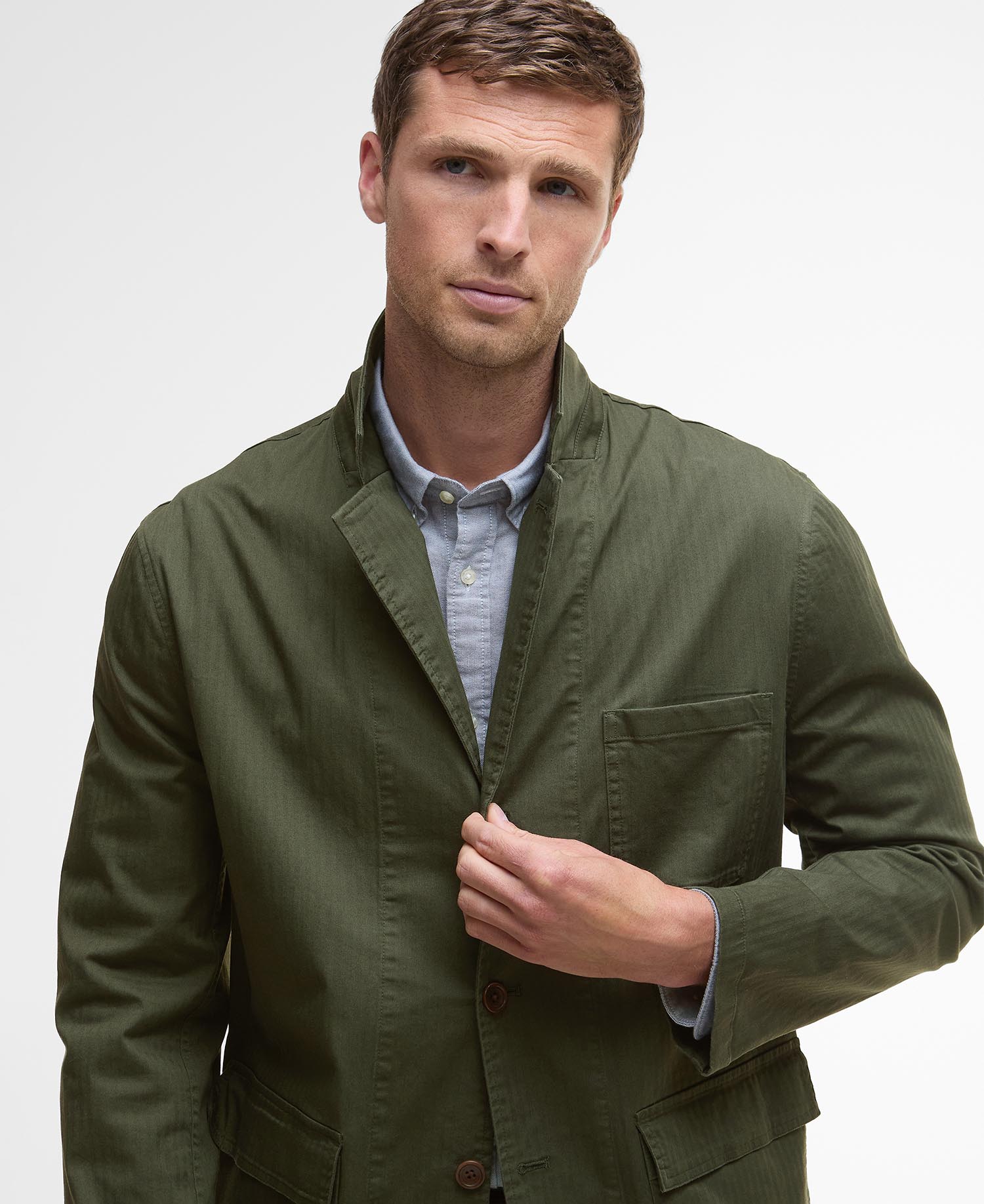 Herringbone Cotton Worker Jacket image number 3