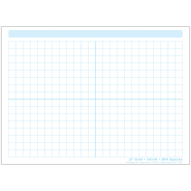 Smart Poly® Single Sided PosterMat Pals® Space Savers, 1/2" Grid Blocks, 468 Blocks, 13" x 9.5"