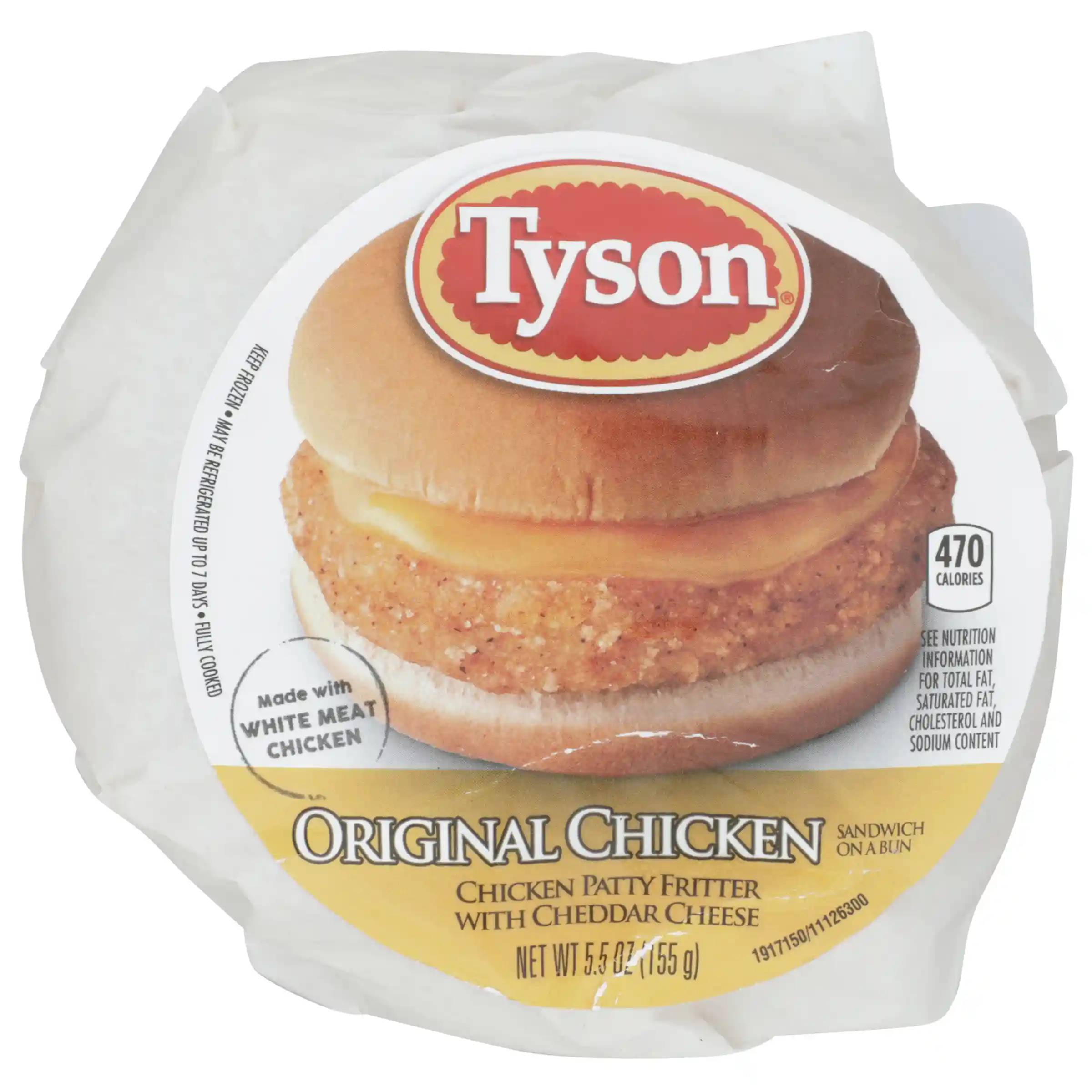 Tyson® Original Chicken Sandwich with Cheddar Cheese on a Bun_image_3