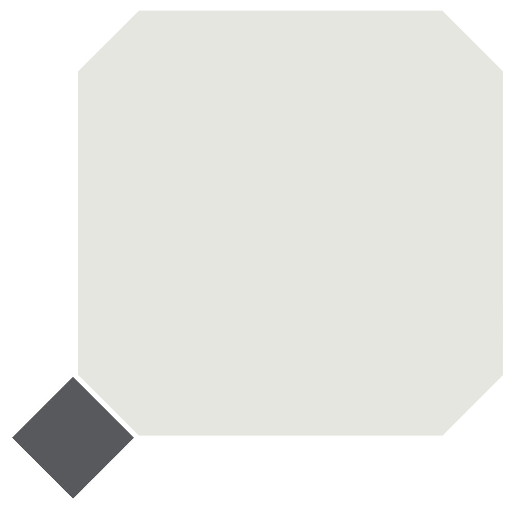 Vaudeville Octagon Nacar with Taco Antracita 7-7/8 in. x 7-7/8 in. Porcelain Floor and Wall Tile