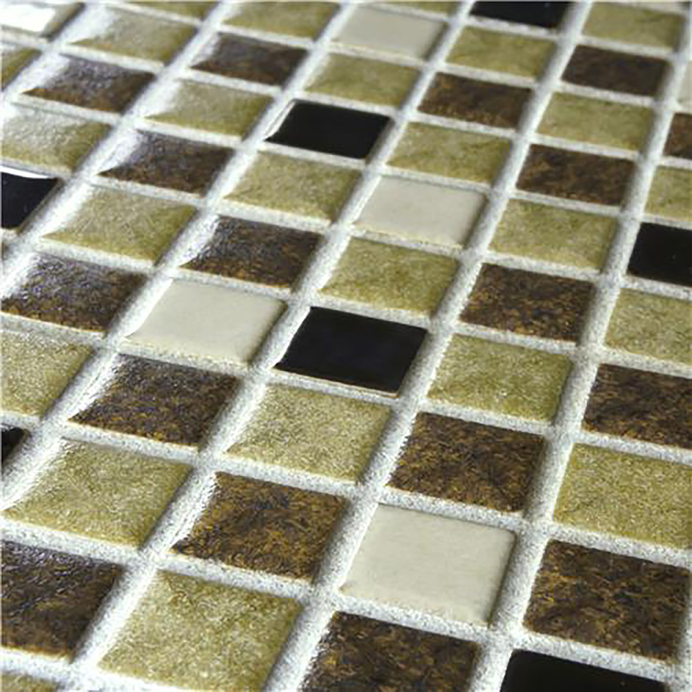 Metal Multi Beige 12-1/4 in. x 12-1/4 in. Porcelain Mosaic Tile