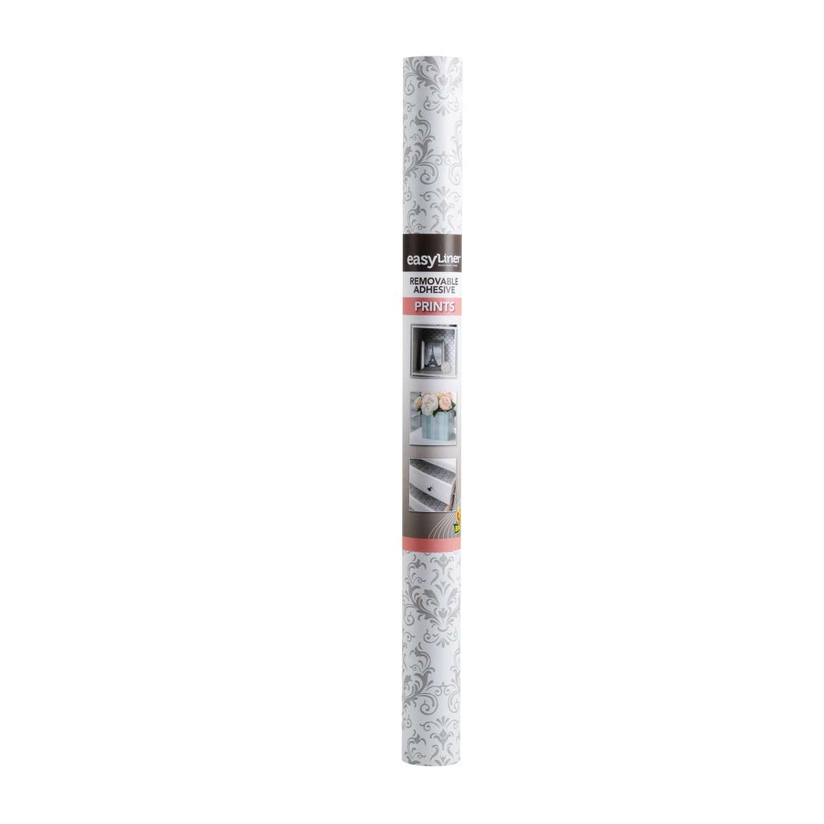 EasyLiner® Adhesive Prints Shelf Liner - Gray Damask, 20 in. x 15 ft.
