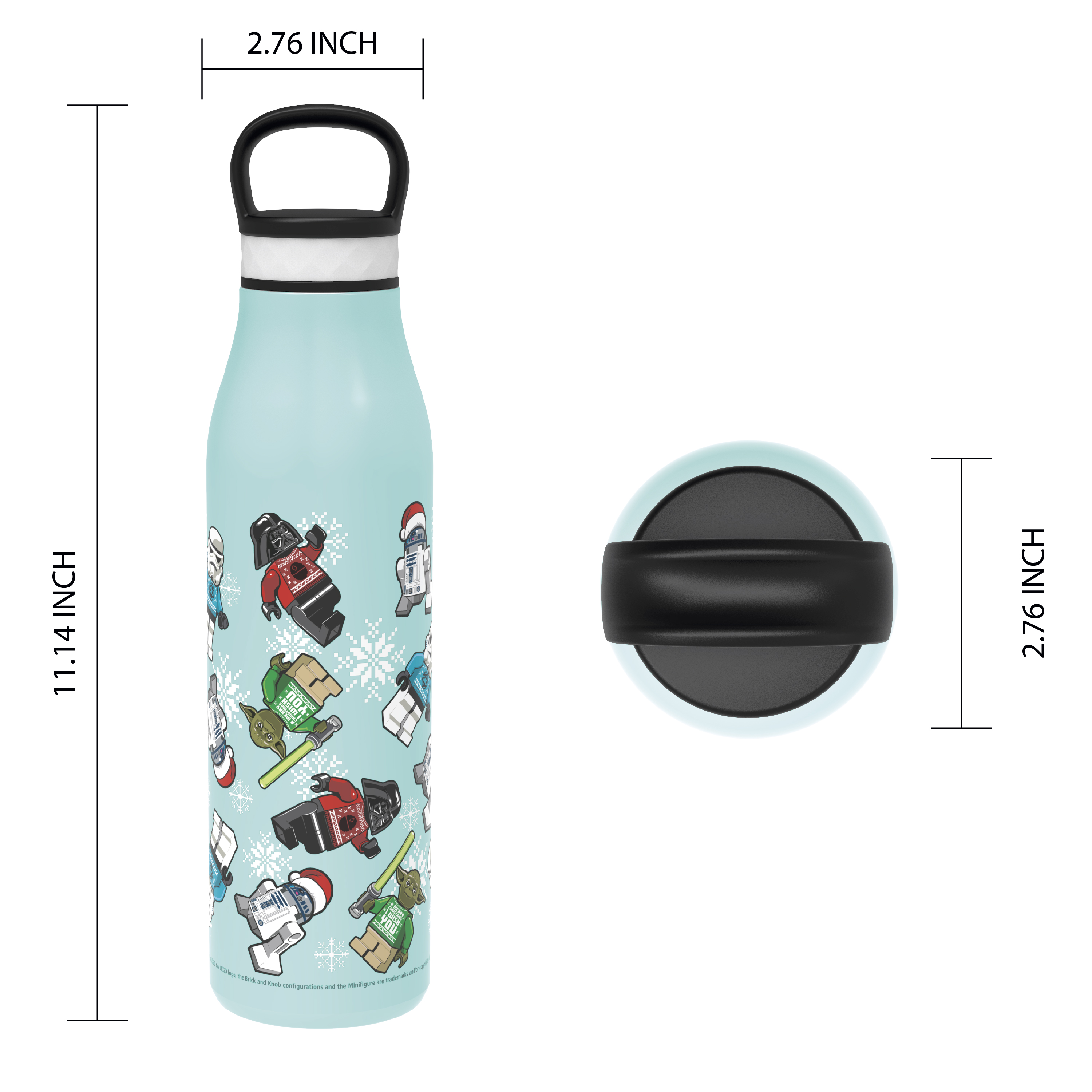 Lego Star Wars 20 ounce Stainless Steel Vacuum Insulated Water Bottle, R2-D2, Yoda and Darth Vader slideshow image 4 Lego Star Wars 20 ounce Stainless Steel Vacuum Insulated Water Bottle, R2-D2, Yoda and Darth Vader slideshow image 4