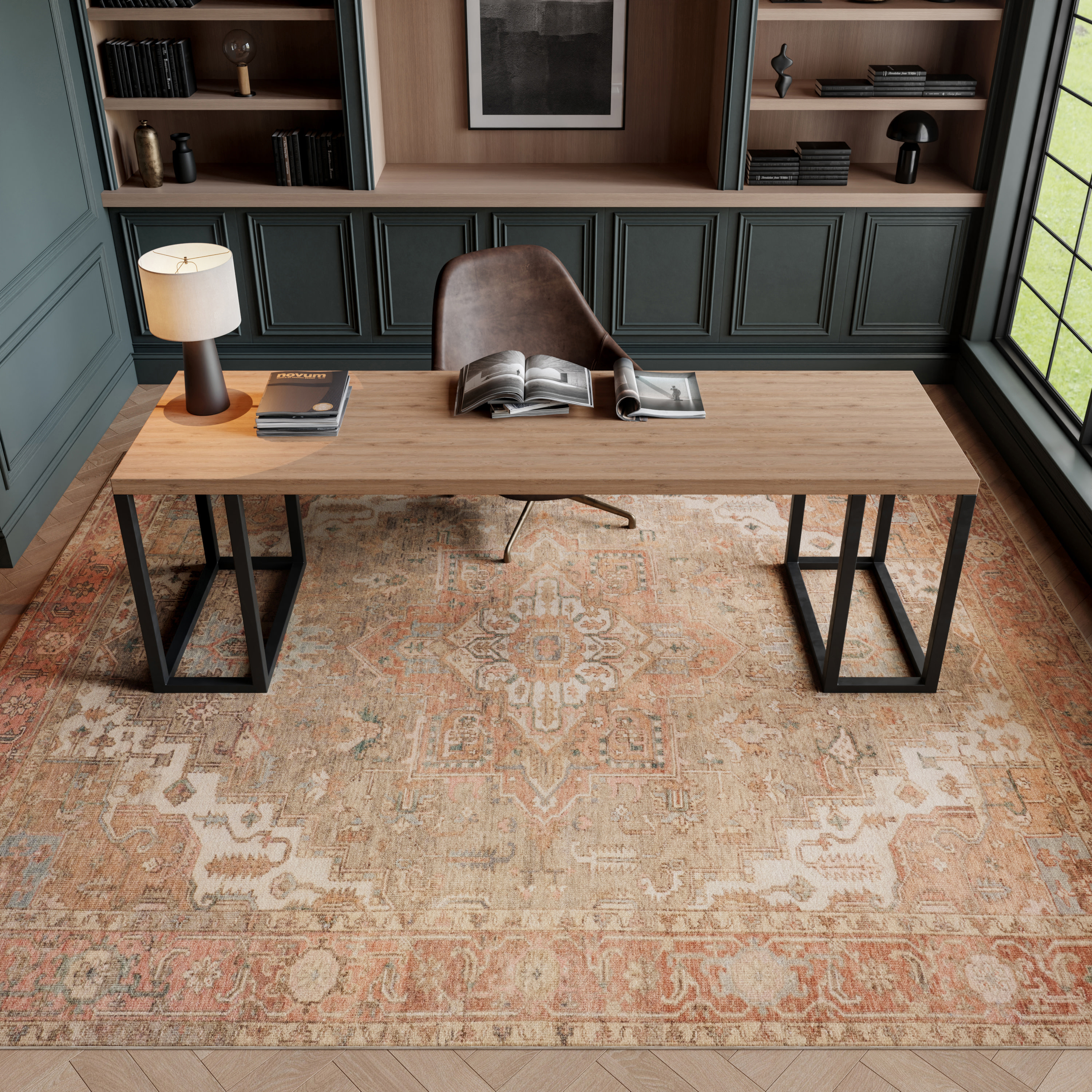 Nourison Vintage Washables 9' x 12' Coral Taupe Vintage Indoor Rug