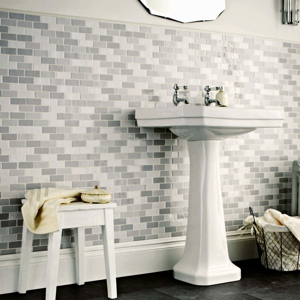 Antic Craquelle Gris Mix 3 in. x 6 in. Ceramic Wall Tile