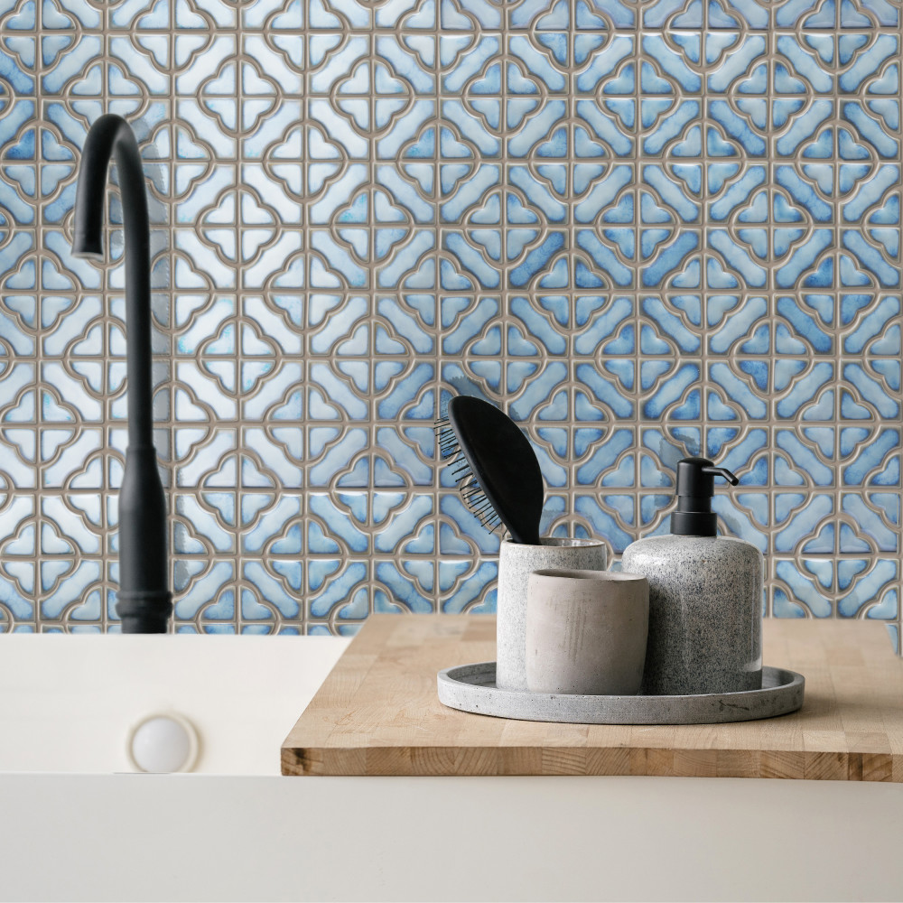 Sample – Hudson Tower Marine Porcelain Mosaic Tile