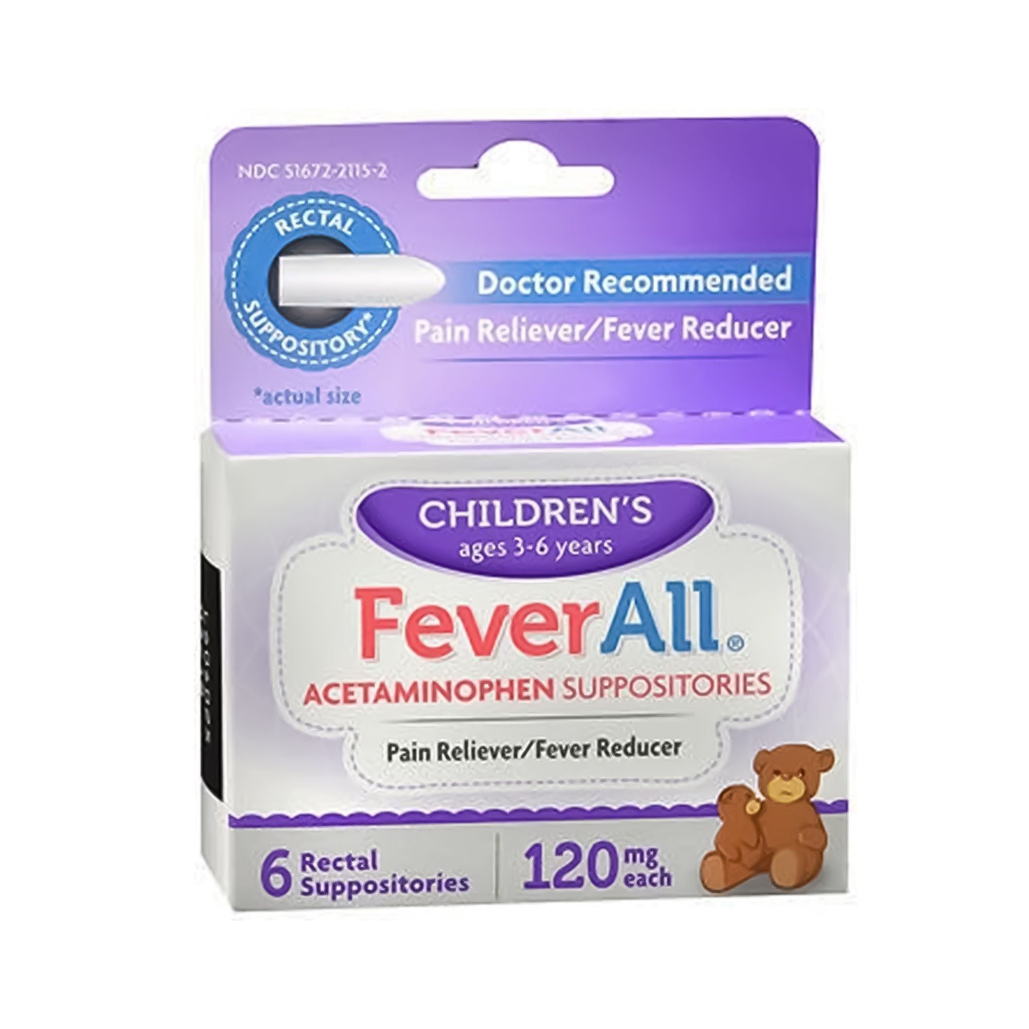 Taro FEVERALL, 120MG SUPP CHLD (6/CT)