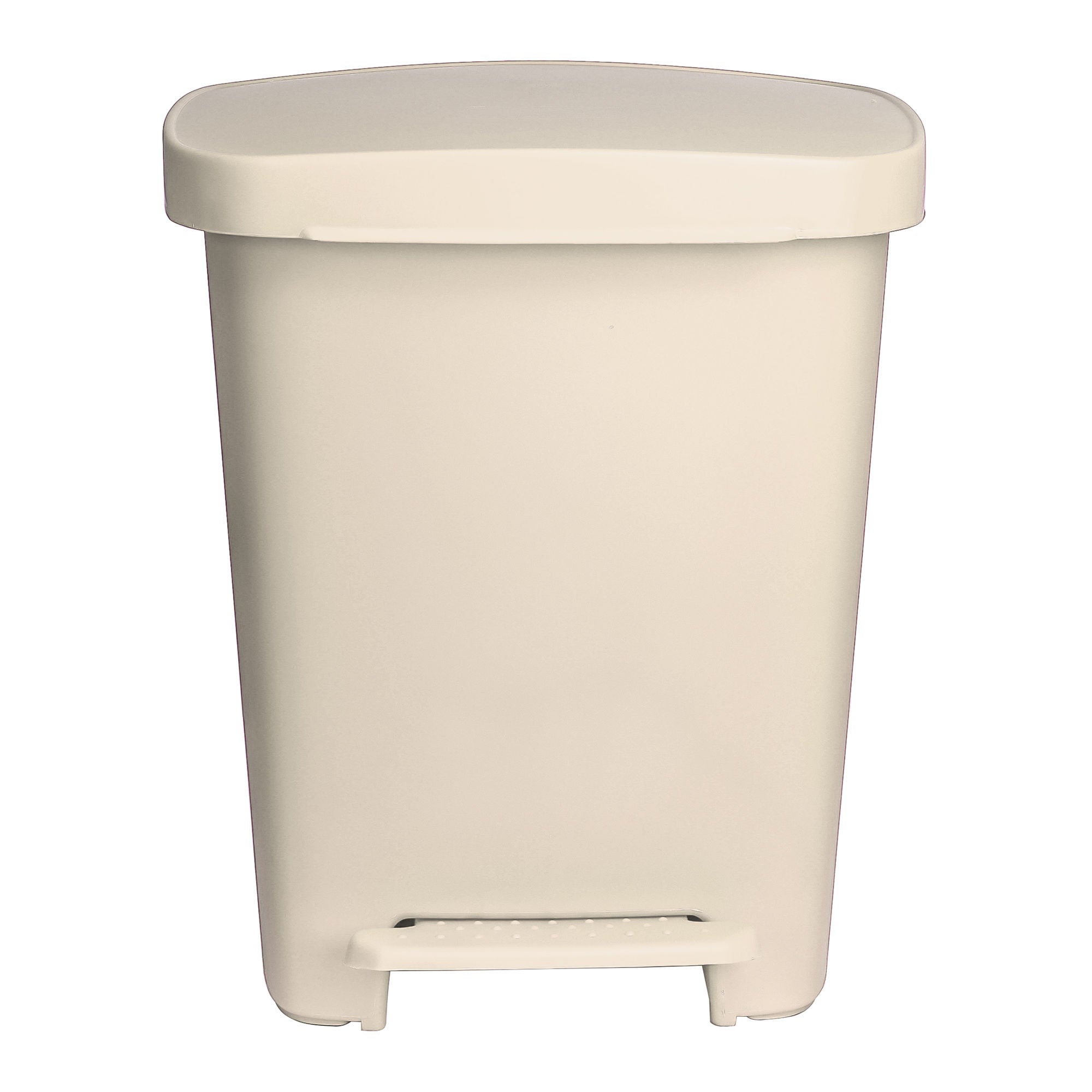 McKesson Waste Can with Step-On Pedal, Plastic, Beige, 15.16 x 14.37 x 18.9 Inch