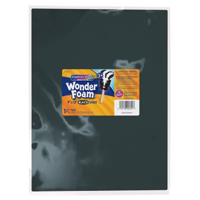 Creativity Street  WonderFoam Sheets, Black,  9" x 12", 1 Sheet