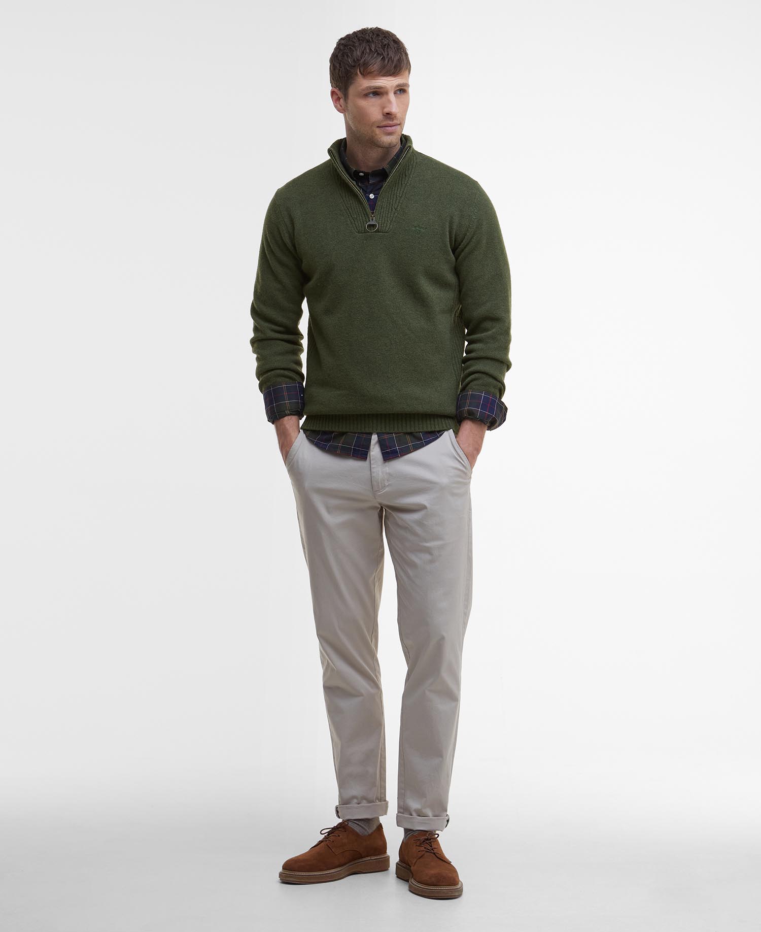 Maglione con mezza zip in lana d'agnello Essential image number 1