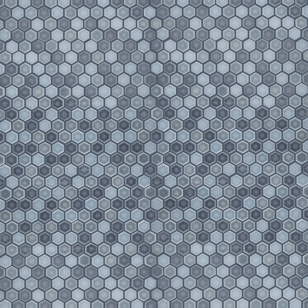 Sample – Hudson 1″ Hex Stillwater Porcelain Mosaic Tile