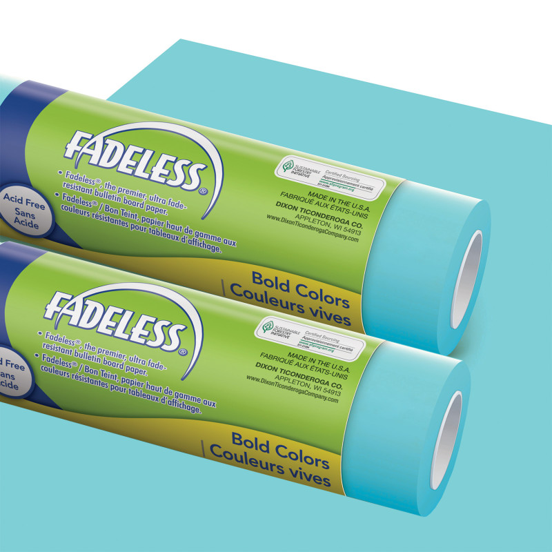 Bulletin Board Art Paper, Lite Blue, 24" x 60', 2 Rolls