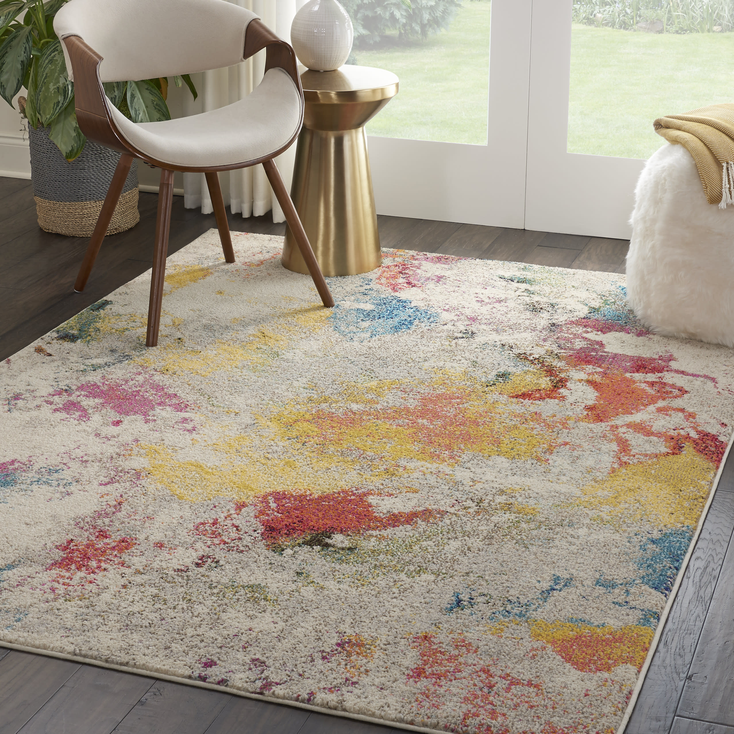 Nourison Celestial 5'3" x 7'3" Ivory Multicolor Modern Indoor Rug
