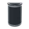 Rubbermaid Commercial, Enhance, 11.5 gal, Metal, Gray/Black, Half Round, Receptacle