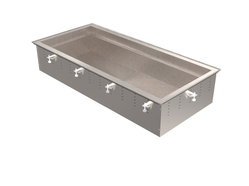 Four-well NSF 7-certified remote refrigerated drop-in cold well