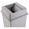 Rubbermaid Commercial, Untouchable, Square, Resin, 35 gal, Gray, Receptacle Lid