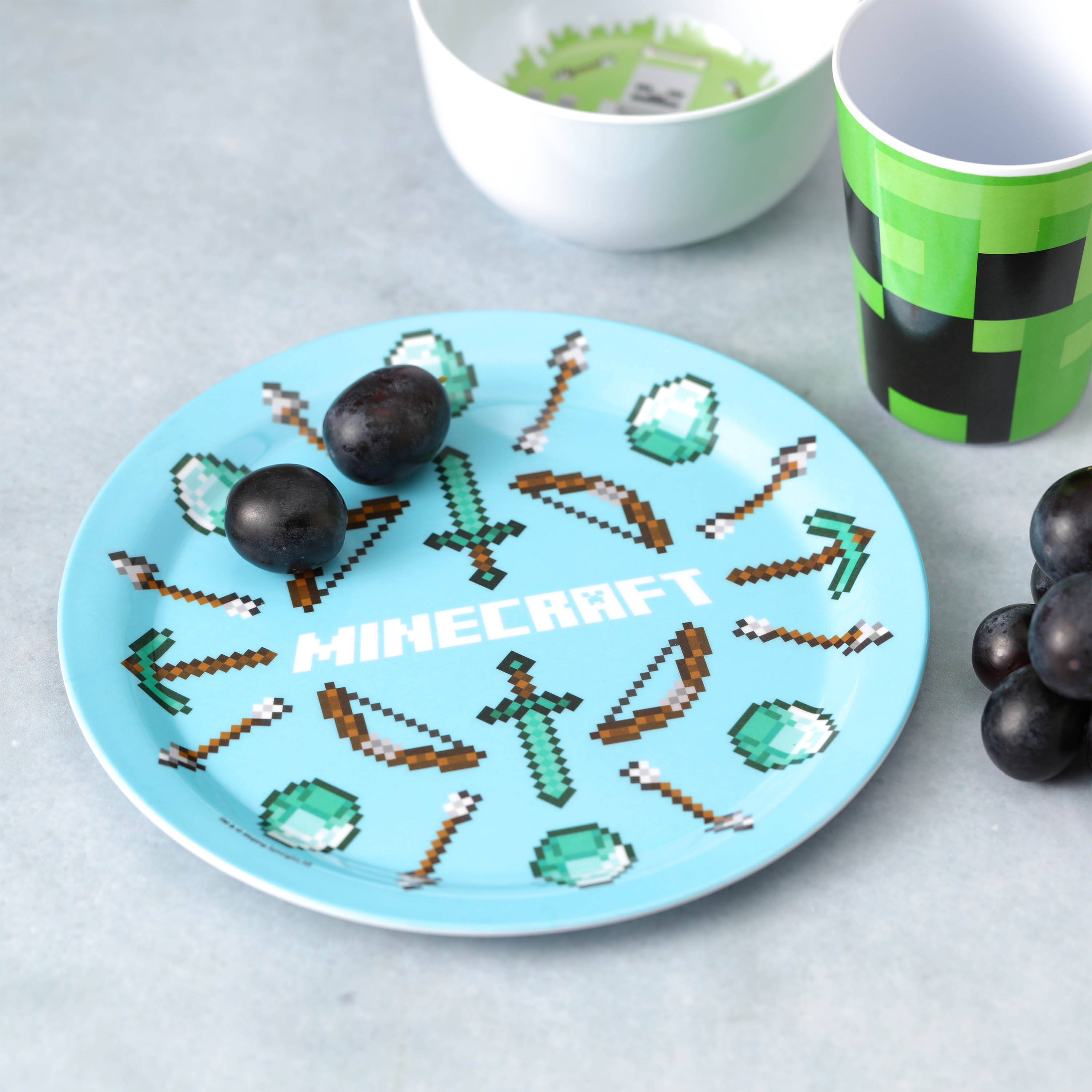 Minecraft Kid’s Dinnerware Set, Favorite Minecraft Characters, 3-piece set slideshow image 4 Minecraft Kid’s Dinnerware Set, Favorite Minecraft Characters, 3-piece set slideshow image 4